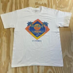 Hard Rock Cafe St Thomas Graphic T-Shirt – White – Men’s XL – Vintage Style BNWT